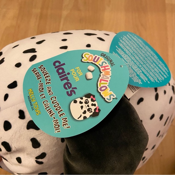 NWT Squishmallow Dixie Dalmatian Dog w/ Pink Bow 12" Club Exclusive KellyToy - Picture 6 of 6